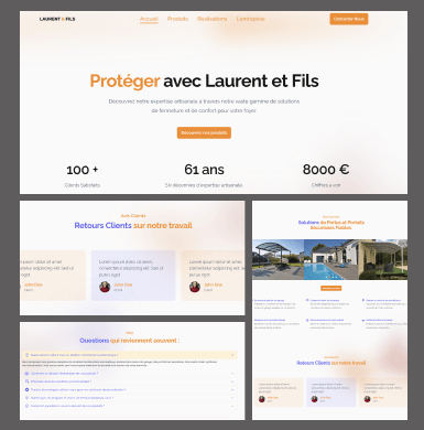 Landing page d'une entreprise qui vend des portails